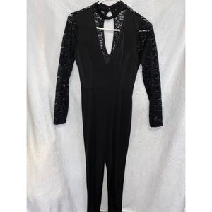 Charlotte Russe - Fitted black lace jumper